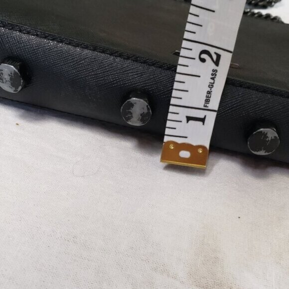 Rebecca Minkoff Avery Black Saffiano Leather Crossbody Bag Purse Studded Chain - Picture 13 of 16